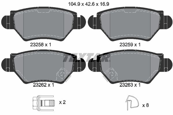 TEXTAR 2325803 Brake Pad Set, disc brake