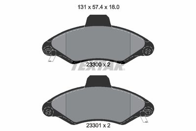 Brake Pad Set, disc brake TEXTAR 2330002