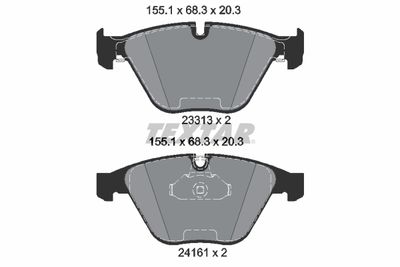 Brake Pad Set, disc brake TEXTAR 2331303