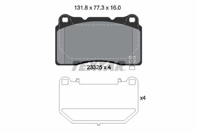 Brake Pad Set, disc brake TEXTAR 2332502