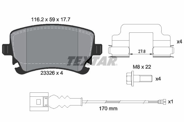 TEXTAR 2332602 Brake Pad Set, disc brake