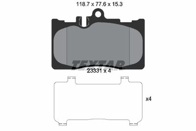Brake Pad Set, disc brake TEXTAR 2333102