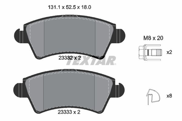 TEXTAR 2333201 Brake Pad Set, disc brake