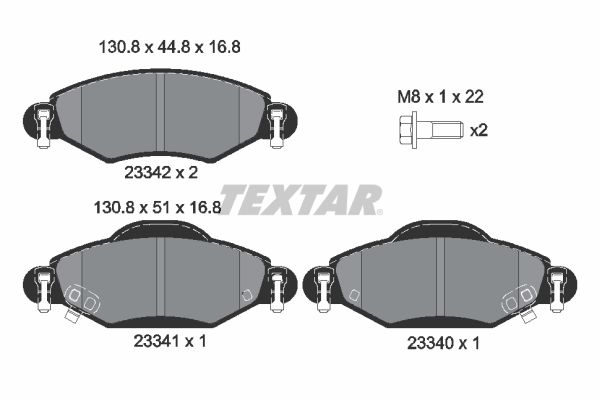 TEXTAR 2334001 Brake Pad Set, disc brake