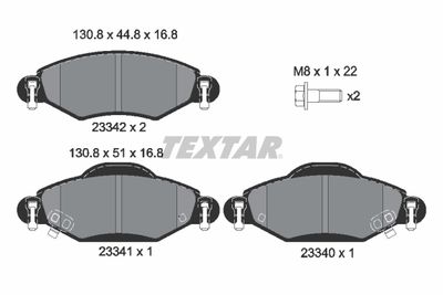 Brake Pad Set, disc brake TEXTAR 2334001