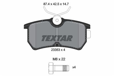 Brake Pad Set, disc brake TEXTAR 2335301