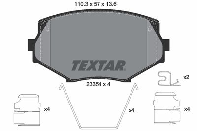 Brake Pad Set, disc brake TEXTAR 2335404