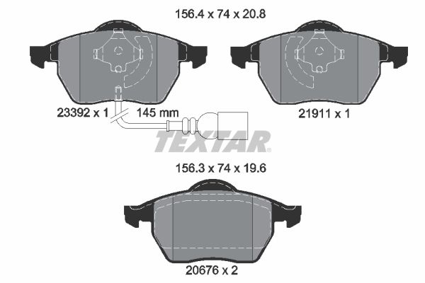 TEXTAR 2339201 Brake Pad Set, disc brake