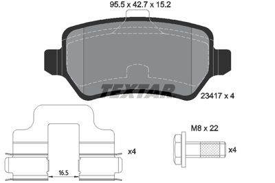 Brake Pad Set, disc brake TEXTAR 2341781