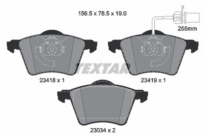 Brake Pad Set, disc brake TEXTAR 2341801