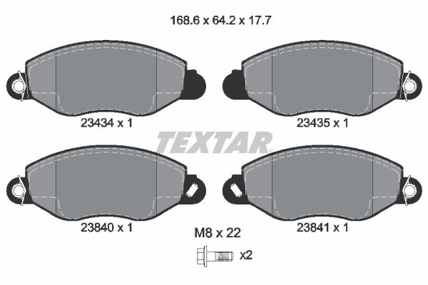 TEXTAR 2343401 Brake Pad Set, disc brake