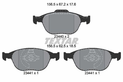 Brake Pad Set, disc brake TEXTAR 2344004