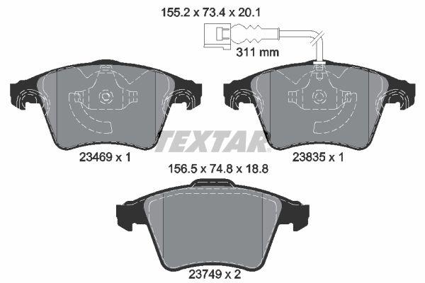 TEXTAR 2346901 Brake Pad Set, disc brake
