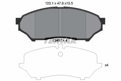 Brake Pad Set, disc brake TEXTAR 2348701