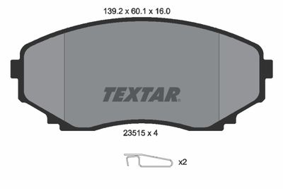 Brake Pad Set, disc brake TEXTAR 2351501