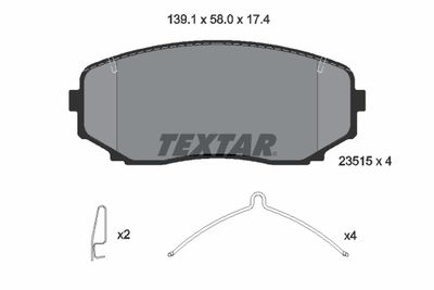 Brake Pad Set, disc brake TEXTAR 2351503
