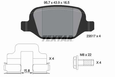 Brake Pad Set, disc brake TEXTAR 2351703