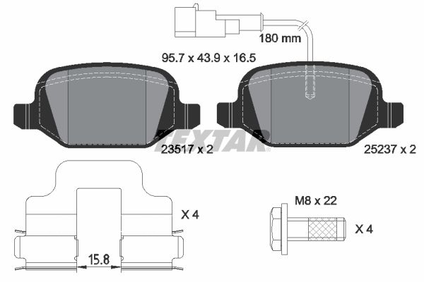 TEXTAR 2351705 Brake Pad Set, disc brake