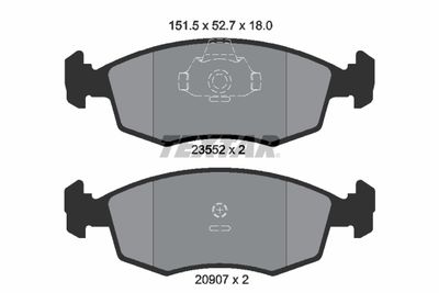 Brake Pad Set, disc brake TEXTAR 2355202