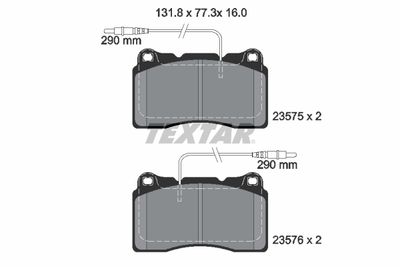 Brake Pad Set, disc brake TEXTAR 2357501