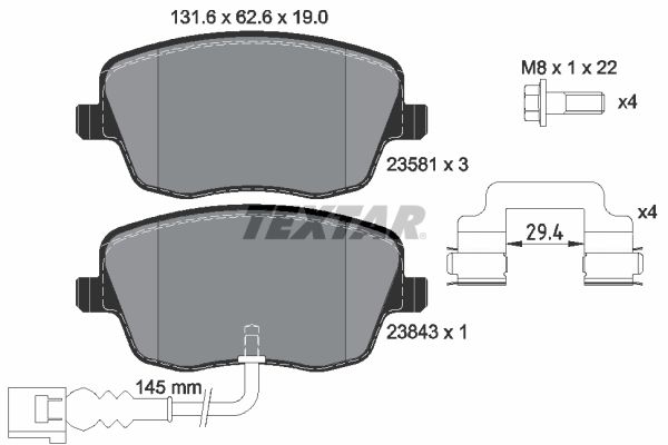 TEXTAR 2358102 Brake Pad Set, disc brake
