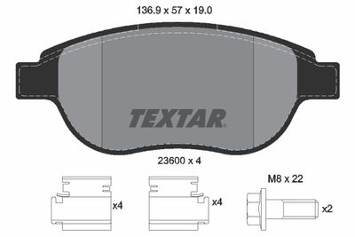 Brake Pad Set, disc brake TEXTAR 2360001