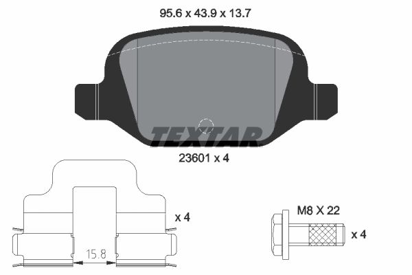 TEXTAR 2360102 Brake Pad Set, disc brake