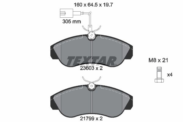TEXTAR 2360301 Brake Pad Set, disc brake