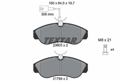 Brake Pad Set, disc brake TEXTAR 2360301