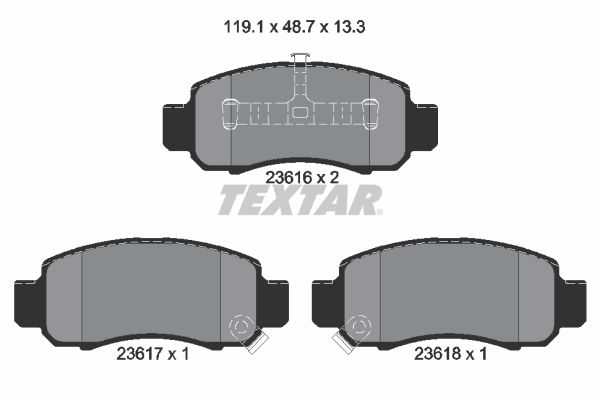 TEXTAR 2361601 Brake Pad Set, disc brake