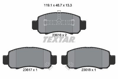 Brake Pad Set, disc brake TEXTAR 2361601