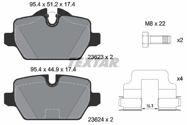 TEXTAR 2362303 Brake Pad Set, disc brake