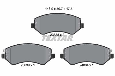 Brake Pad Set, disc brake TEXTAR 2363801