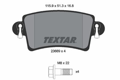 Brake Pad Set, disc brake TEXTAR 2366901