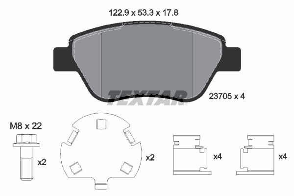 TEXTAR 2370507 Brake Pad Set, disc brake