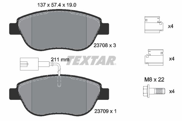 TEXTAR 2370802 Brake Pad Set, disc brake
