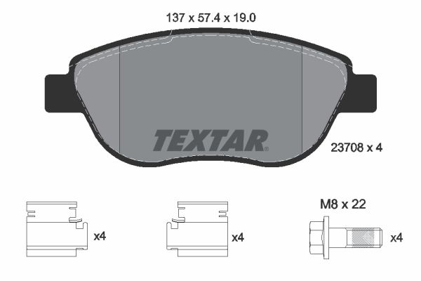 TEXTAR 2370803 Brake Pad Set, disc brake