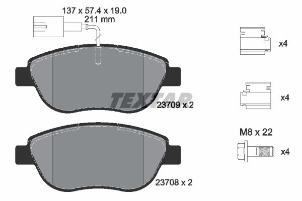 TEXTAR 2370901 Brake Pad Set, disc brake