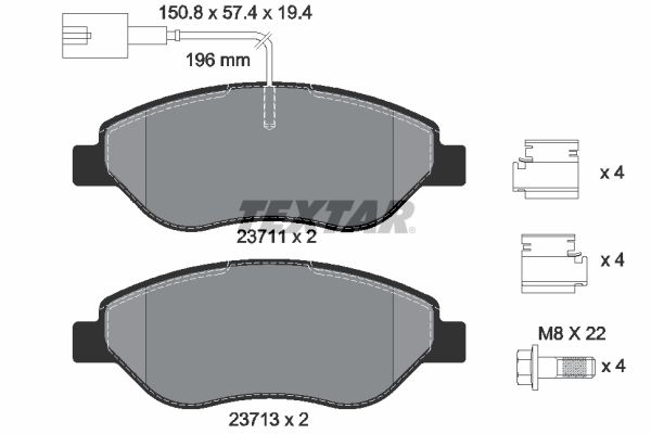 TEXTAR 2371104 Brake Pad Set, disc brake