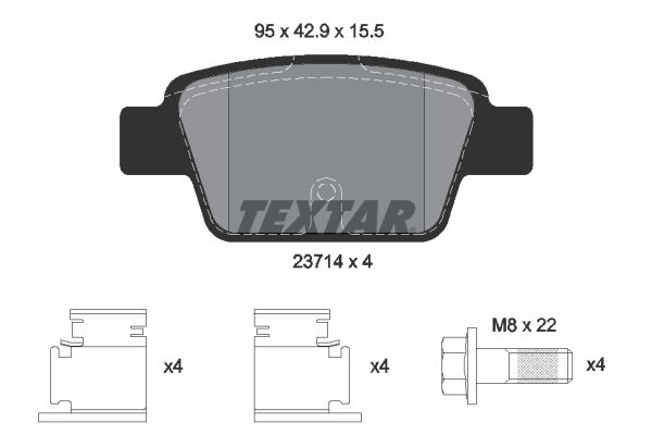 TEXTAR 2371401 Brake Pad Set, disc brake