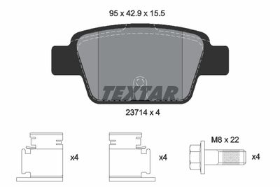 Brake Pad Set, disc brake TEXTAR 2371401
