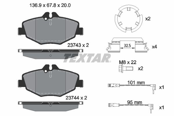 TEXTAR 2374303 Brake Pad Set, disc brake