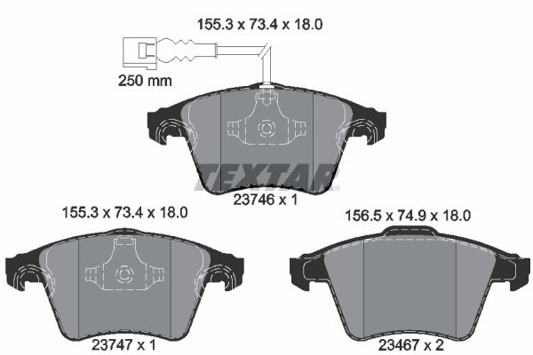 TEXTAR 2374601 Brake Pad Set, disc brake