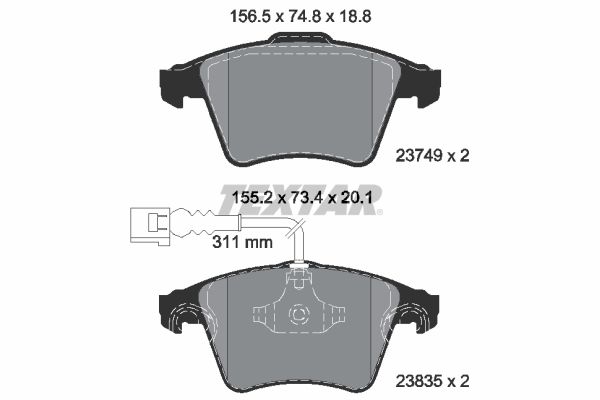 TEXTAR 2374901 Brake Pad Set, disc brake