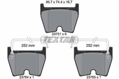 Brake Pad Set, disc brake TEXTAR 2375101