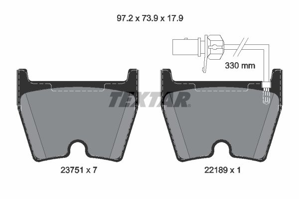 TEXTAR 2375104 Brake Pad Set, disc brake
