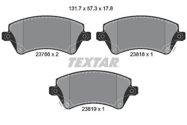 TEXTAR 2376601 Brake Pad Set, disc brake