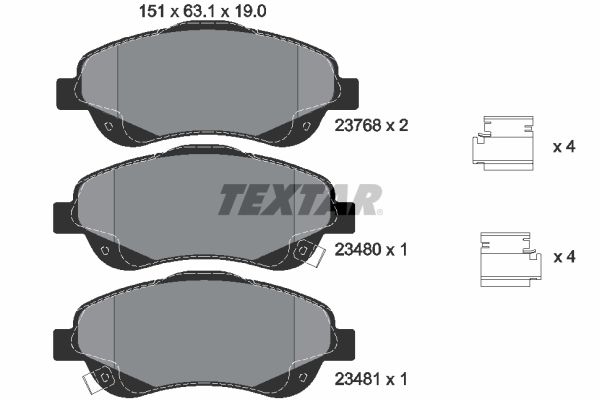 TEXTAR 2376802 Brake Pad Set, disc brake
