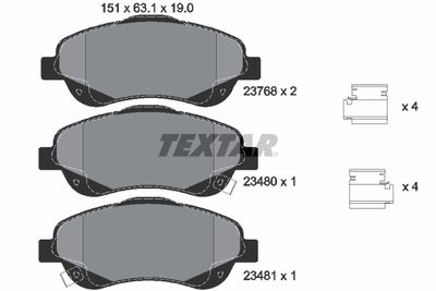 Brake Pad Set, disc brake TEXTAR 2376802