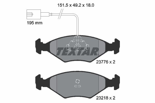 TEXTAR 2377601 Brake Pad Set, disc brake